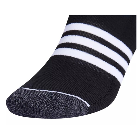 Adidas Men's Cushioned Black No-Show Socks 3-Pack, Size L - New - Picture 3 of 5